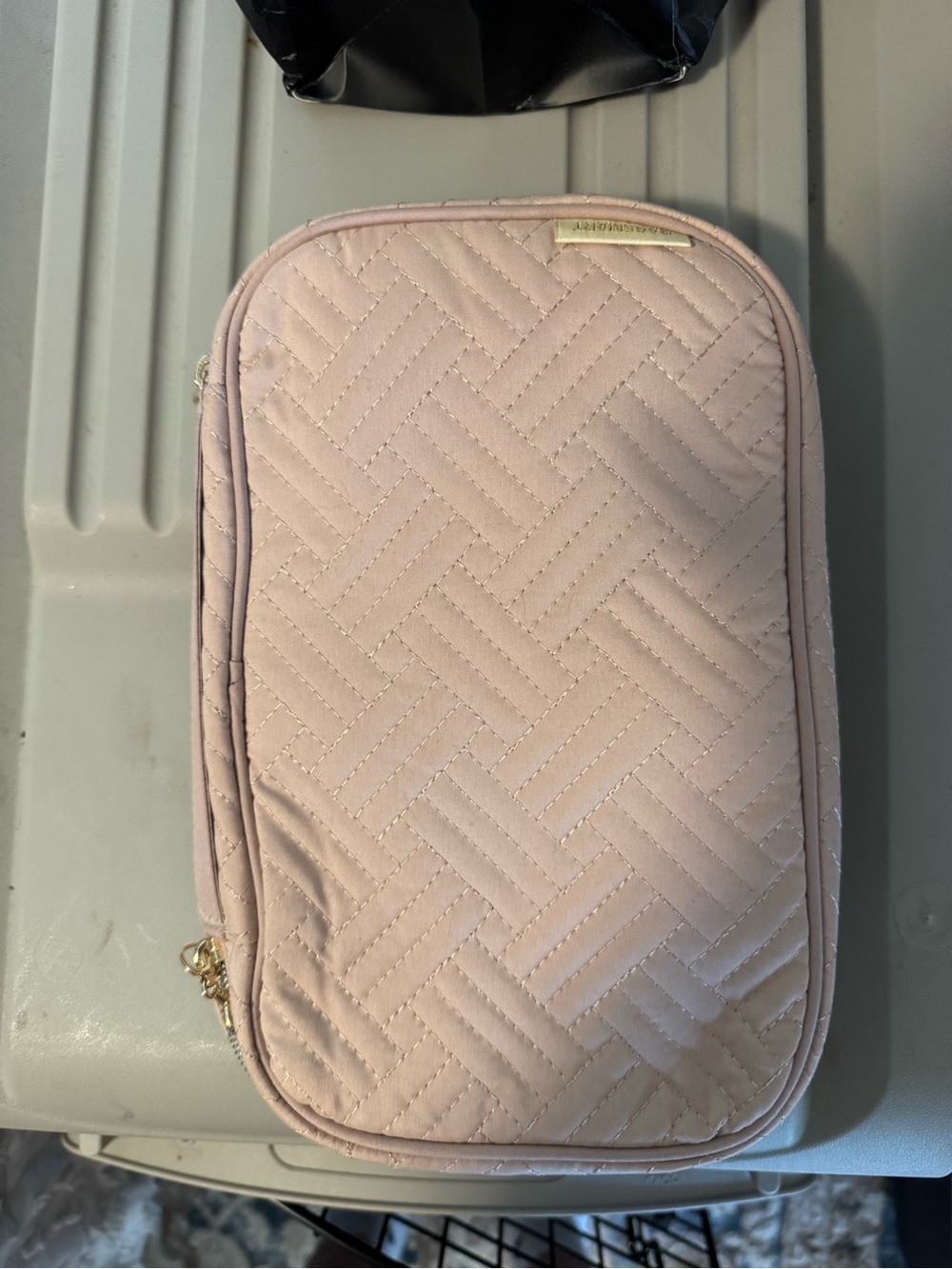 Quilted Blush Pink Travel Pouch